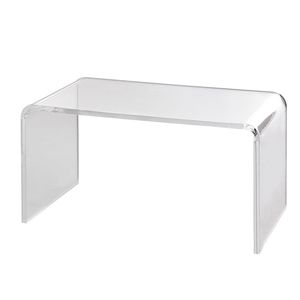 Glossy <b>C</b>-<b>Shaped</b> Clear Acrylic Coffee <b>Table</b> 16.3 Inch High End <b>Table</b> Transparent Side <b>Table</b> for Drink Food for Home Office Use - Product Image 1