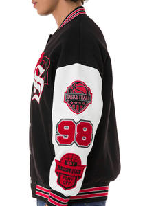 Blousons universitaires formels personnalisés en gros avec broderies, doublure matelassée en polyester et extérieur en laine enduite - Product Image 4