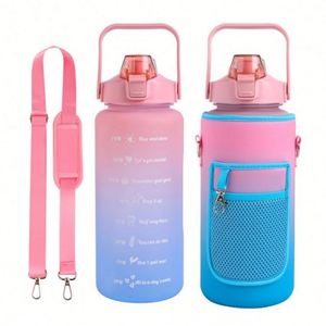Bouteille d'eau multifonctionnelle portable pour le sport en plein air de 2000 ml avec sangle de transport et étui de protection - Product Image 4