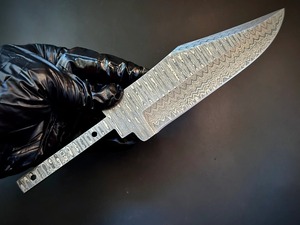 Cuchilla de Acero de Damasco Hecha a Mano Personalizada para Cuchillo de Caza, Grado Industrial, Punta Caída, Filo Recto - Product Image 6