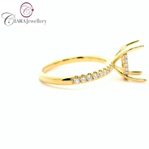 MEILLEUR MODÈLE 18K Au750 blanc/jaune/or rose et monture de bague de fiançailles deux tons avec centre de forme ovale en diamant naturel 2.50ct - Product Image 4