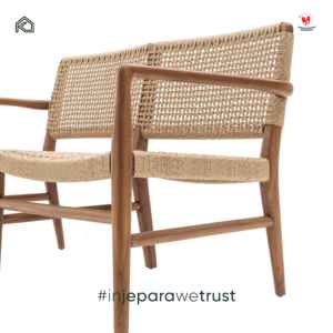 Handcrafted Solid Teak Garden <b>Bench</b> Natural Woven Seat Luxury Outdoor Furniture for Hotel Villa Resort and Garden - Product Image 4