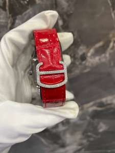 Reloj de pulsera Shrilike Jewel Iced personalizado con esfera cuadrada, números romanos, esfera roja, reloj de lujo para hombre, correa de cuero, caja de alta calidad - Product Image 3