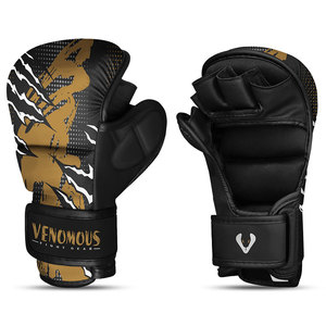 Gants de MMA Venomous Gold Reaper, gants d'entraînement premium pour grappling, protection des mains à doigts ouverts - Product Image 1