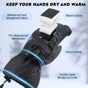 Good Supplier Fully Customized Made Durable Lightweight Hand Protection Anti-Slip Grip Heated Waterproof Breathable <b>Ski</b> <b>Gloves</b> - Product Image 2