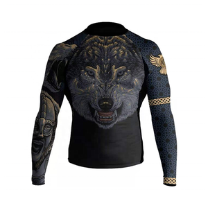 100% Polyester Breathable Full Sublimation High quality Custom Design O Neck Regular <b>Men</b> <b>Rash</b> <b>Guard</b> - Product Image 1