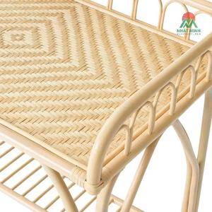 Cuna de ratán Nhat Minh con cambiador para bebés de 0 a 3 años, estilo tropical, cama para niños - Product Image 2