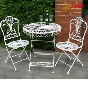 Modern Wrought Iron <b>Table</b> <b>Set</b> Decorative Outdoor Furniture with Iron Chairs for Patios and Garden Spaces - Product Image 4