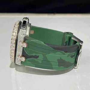 นาฬิกาข้อมือผู้ชายหรูหรา ระบบควอตซ์ ประดับเพชรโมอิสซาไนต์ ตัวเรือนสแตนเลสสตีล แบบอนาล็อก ราคาขายส่ง รับสั่งทำ - Product Image 3