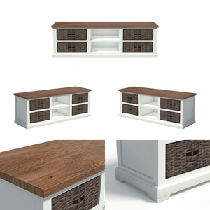 Mueble para TV Moala de Madera de Teca, Estilo Contemporáneo Minimalista con Acabado Natural o en Color para el Hogar y Apartamentos - Product Image 6