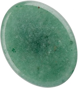 หินสีเขียว Aventurine Worry Stone มือแกะสลักหินนิ้วหัวแม่มือคริสตัลบำบัด - Product Image 1