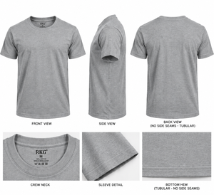 T-shirt tubulaire 100 % coton pour homme, col rond, manches courtes, couleur unie, coupe classique, tricot jersey décontracté, design vierge - Product Image 1