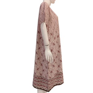 Vestido Maxi Casual para Mujer, con Botones, Manga Corta, Diseño Floral Simple, Corte Holgado, por Chrysanta - Product Image 3