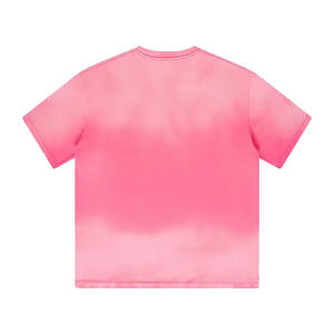 Camisetas al por mayor 100% algodón para hombre y mujer, color rosa, con hombros caídos, técnica desgastada por el sol, transpirables, estilo vintage lavado. - Product Image 2