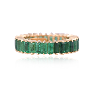 Anillo de Eternidad Ivaan Jewels para Mujer, Moderno, de Oro Rosa, Amarillo y Blanco de 18K, con Esmeralda, Rubí y Zafiro Naturales Engastados en Garras, con Piedras Preciosas Finas - Product Image 6