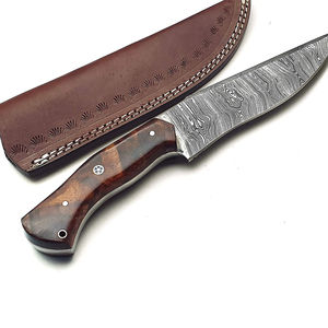 Cuchillo de Caza de Acero de Damasco de Diseño Superior, Alta Calidad con Mango de Madera de Agarre Cómodo, Personalizable OEM - Product Image 4