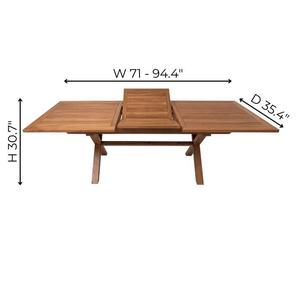 Luxury <b>Extendable</b> Teak Outdoor <b>Dining</b> Set with Modern Armchairs for Villa Resort and Patio - Product Image 5