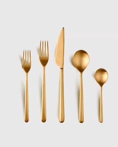 Minimalist Stainless Steel Flatware Set High <b>Mirror</b> Polish Rust Resistant Wedding Occasion Cutlery - Product Image 5
