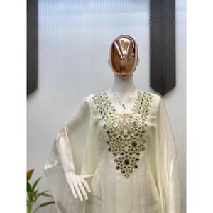 Bel ensemble de costume haut et bas pour femmes pour les fêtes Real Mirror Work pour un look époustouflant - Product Image 3