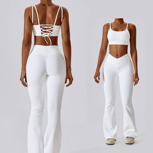 Women <b>Flare</b> Yoga Pants Custom High Waist Activewear <b>Leggings</b> Wholesale OEM ODM Manufacturer Supplier Factory - Product Image 4