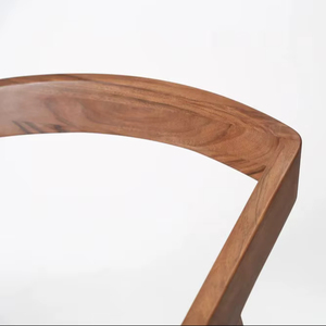 เก้าอี้ทานข้าวไม้สไตล์มินิมอลพร้อมที่วางแขนแบบแกะสลักและเบาะนั่งสบายสำหรับการตกแต่งภายในสไตล์ร่วมสมัย - Product Image 6