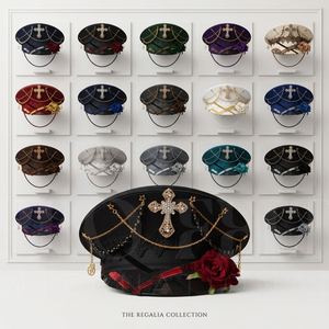 LOW MOQ OEM Decorative Peak Cap with Rose Lace Cross Design Adjustable Fashion <b>Hat</b> for Women Costume Party Accessories Caps - Product Image 1