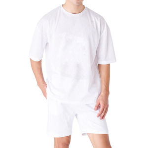 Vêtements pour hommes de marque tendance : T-shirts et shorts à motifs en pur coton épais, avec taille élastique, style décontracté - Product Image 6