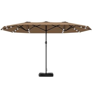 Ombrellone Solare da Giardino Color Kaki con Base, Parasole per Esterni e Cortili - Product Image 5