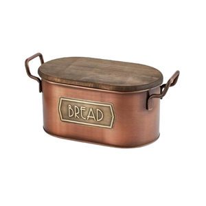 Large Capacity Brown Color Farmhouse Bread <b>Box</b> for Kitchen Countertop Wooden Lid Medium Size Bread Storage Container - Product Image 4