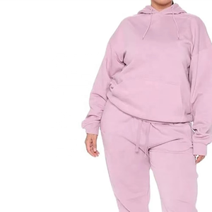 Custom Logo <b>Women</b> <b>Fleece</b> Hoodie and Pants 2 Piece Set Oversized <b>Jogger</b> Sweatshirt Tracksuit for <b>Women</b> Streetwear OEM Manufacture - Product Image 5