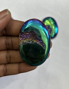 Lote al por mayor de cabujones de ágata Druzy Aura de titanio arcoíris, piedra natural teñida, ágata Aura de titanio, ágata Druzy - Product Image 5