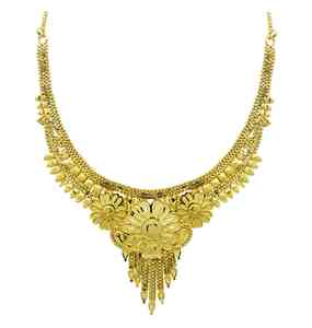 Ensemble de bijoux en or micronisé 14K 18K 24K en gros, parure de mariée traditionnelle, colliers de mode mini et longs - Product Image 3