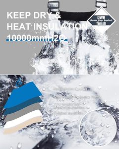 Pantalones de Nieve Impermeables y Cortavientos al por Mayor, Overoles de Esquí Ajustables para Hombre y Mujer, Ropa Deportiva de Invierno Personalizada OEM ODM - Product Image 6