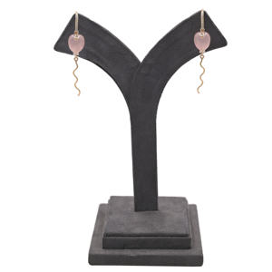 Pendientes de cristal en forma de globo de cuarzo rosa y circonita, plata de ley 925, chapados en oro, para regalo de joyería para ella. - Product Image 4