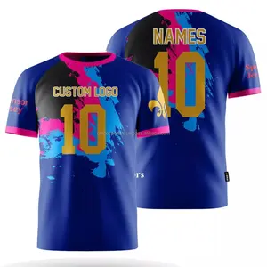 Camisa de futebol personalizada para homens, camisa de futebol de secagem rápida para clubes e clubes dos EUA, camisa de futebol em cores para jovens