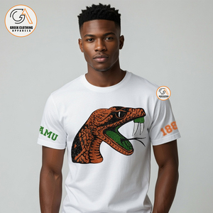 เอฟเอเอ็มยู |   เสื้อยืดคอกลมแขนสั้นสีส้มล้วนสำหรับผู้ชาย ทรงปกติ ผ้าเจอร์ซีย์คอตตอนอย่างดี รีดง่าย ไม่ยับ - Product Image 5