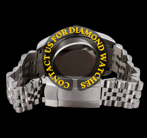 Montre de luxe unisexe au meilleur prix avec cadran bleu ciel au design personnalisé, lunette et diamants Moissanite, bracelet en acier inoxydable, tendance et élégante - Product Image 4