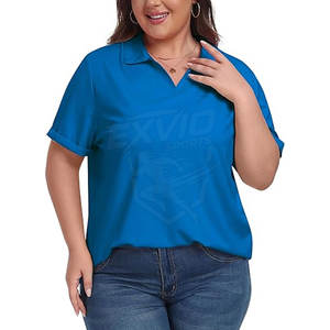 Camisetas Polo Extra Grandes de Secado Rápido para Mujer, Hechas de Algodón/Poliéster, Tela Cómoda - Product Image 3