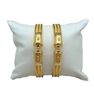 22K <b>Solid</b> <b>Gold</b> <b>Bangle</b> Set for Women Traditional Indian <b>Gold</b> Kada Pair Elegant Handcrafted Yellow <b>Gold</b> Bracelets - Product Image 2