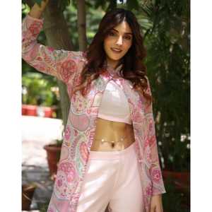 ชุดเสื้อคลุมผ้าซาตินพิมพ์ลายระบายอากาศได้ดี สีชมพูอ่อน ไซส์ XS สำหรับผู้หญิง - Product Image 6