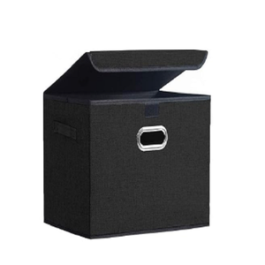 Panier de rangement en tissu multi-usages, pliable, avec fenêtre pour étiquette, pour armoire, étagère, chambre et bureau - Product Image 2