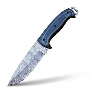 Couteau utilitaire à lame fixe en acier Damas forgé à la main, manche ergonomique en G10 - Product Image 5