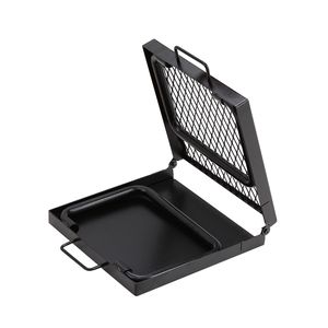 Grille de camping pliable 22,4 pouces en acier robuste avec grille en maille, équipement de cuisson portable pour foyer de camping - Product Image 1