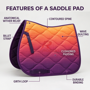 Tapis de selle durable pour sublimation, avec impression couleur intégrale, coutures soignées et design pratique pour les marques équestres - Product Image 2