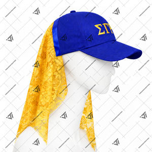 Casquette de baseball brodée avec voile en dentelle pour la sororité grecque Sigma Gamma Rho SGR – Vêtements et accessoires grecs en gros - Product Image 2