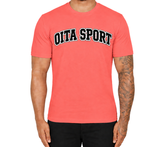 T-shirt ajusté en corail pour homme, manches courtes, col rond, imprimé personnalisé, décontracté, en coton, coupe slim, streetwear, vente en gros, usage quotidien - Product Image 1