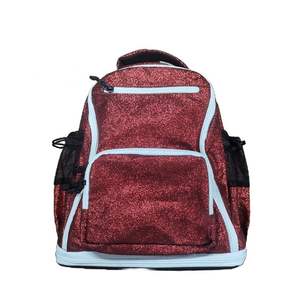 Sac à dos rouge à paillettes avec bordure blanche, sac de sport, matériau imperméable, capacité 30-40L, tissu en microfibre, haute qualité, marque privée - Product Image 4