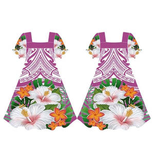 Robe Mumu à imprimé floral pour femme, manches courtes, une pièce, style streetwear, techniques de teinture naturelle unie - Product Image 4