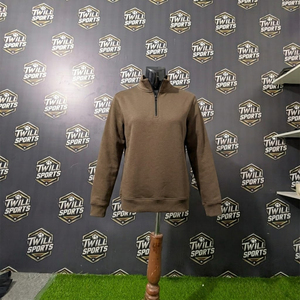 Sweat-shirt personnalisé pour homme à col ras du cou et fermeture éclair courte, 100 % coton molletonné respirant, pull décontracté streetwear printemps, service OEM ODM - Product Image 5