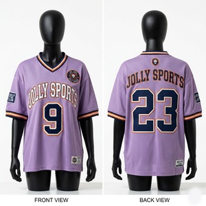 Maillot de football pour femmes, 160 GSM, maille polyester respirante, violet, marine, orange, col en V, logo personnalisé imprimé à chaud, maillot de football pour femmes - Product Image 1